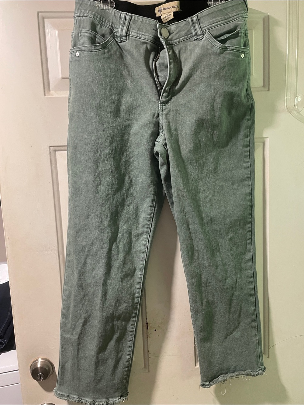 Democracy Light Sage Green Jeans